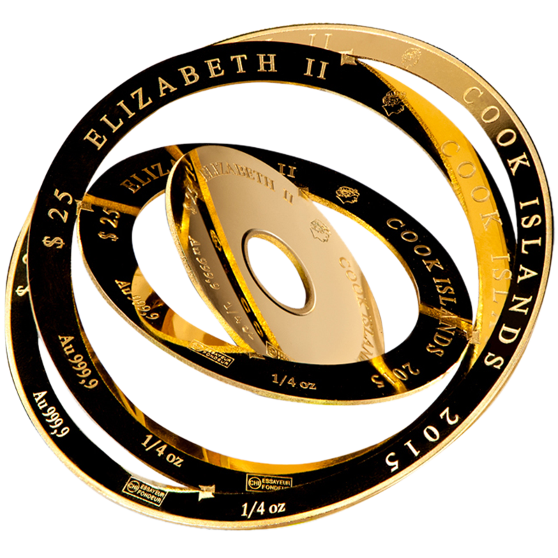 Image for 1 oz Valcambi Cook Islands Gold Armillary Coin from TD Precious Metals
